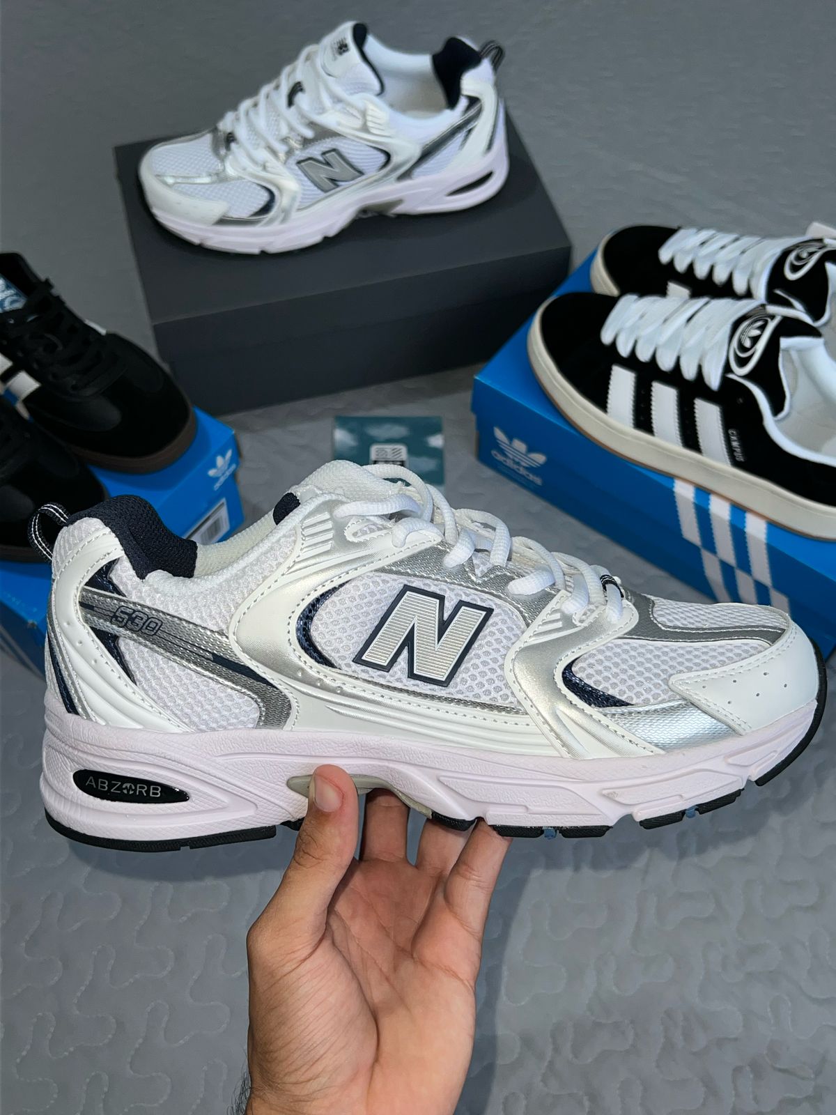 New Balance 530 White Silver Navy - Pronta Entrega