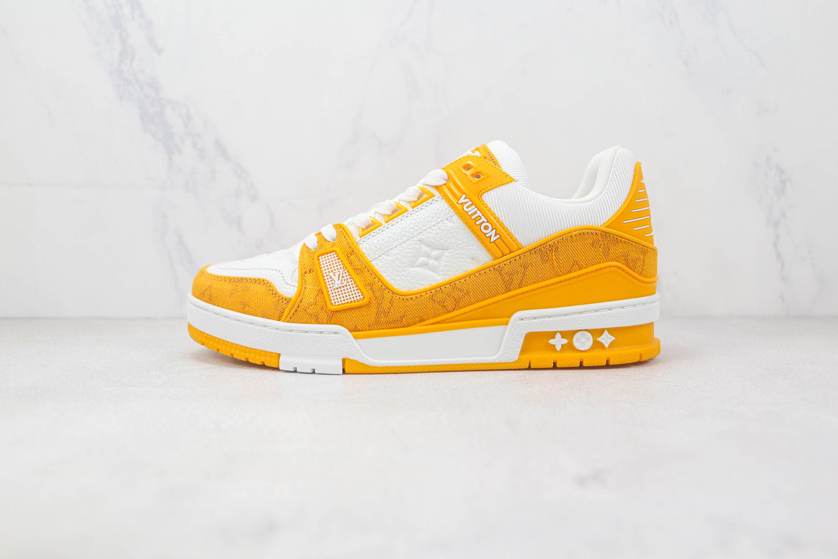 Louis Vuitton Trainer Yellow Monogram Denim White