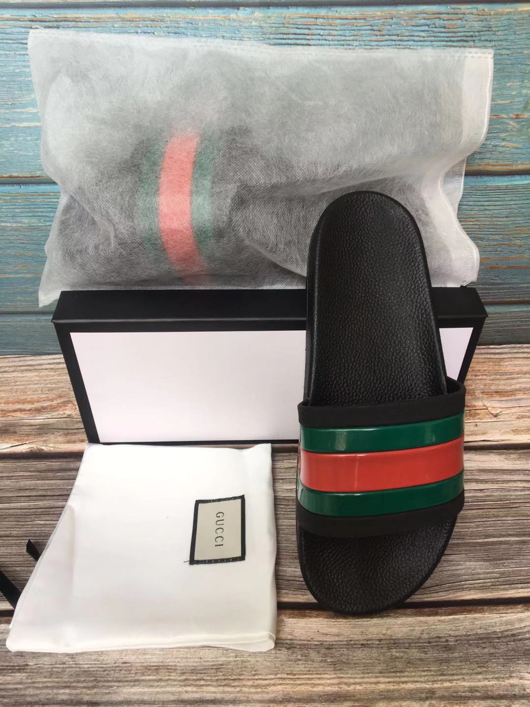 Gucci Rubber Slide Red Green